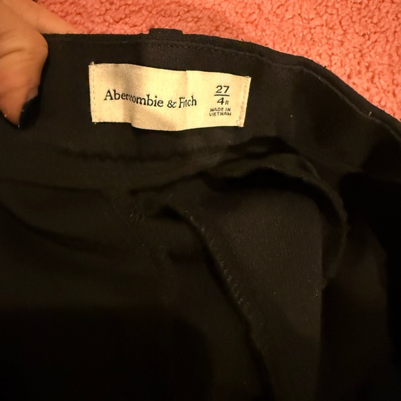 Abercrombie & Fitch Tailored Wide Leg Pleated High Waist Pant Black size 27 - Picture 2 of 3